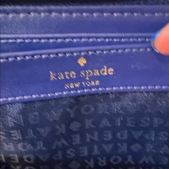 Kate Spade Neda Market Street Accordion Wallet in Blue Pebble Leather - Picture 8 of 12